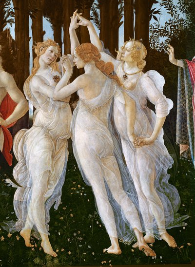 Primavera (detail van de Drie Gratiën) door Sandro Botticelli